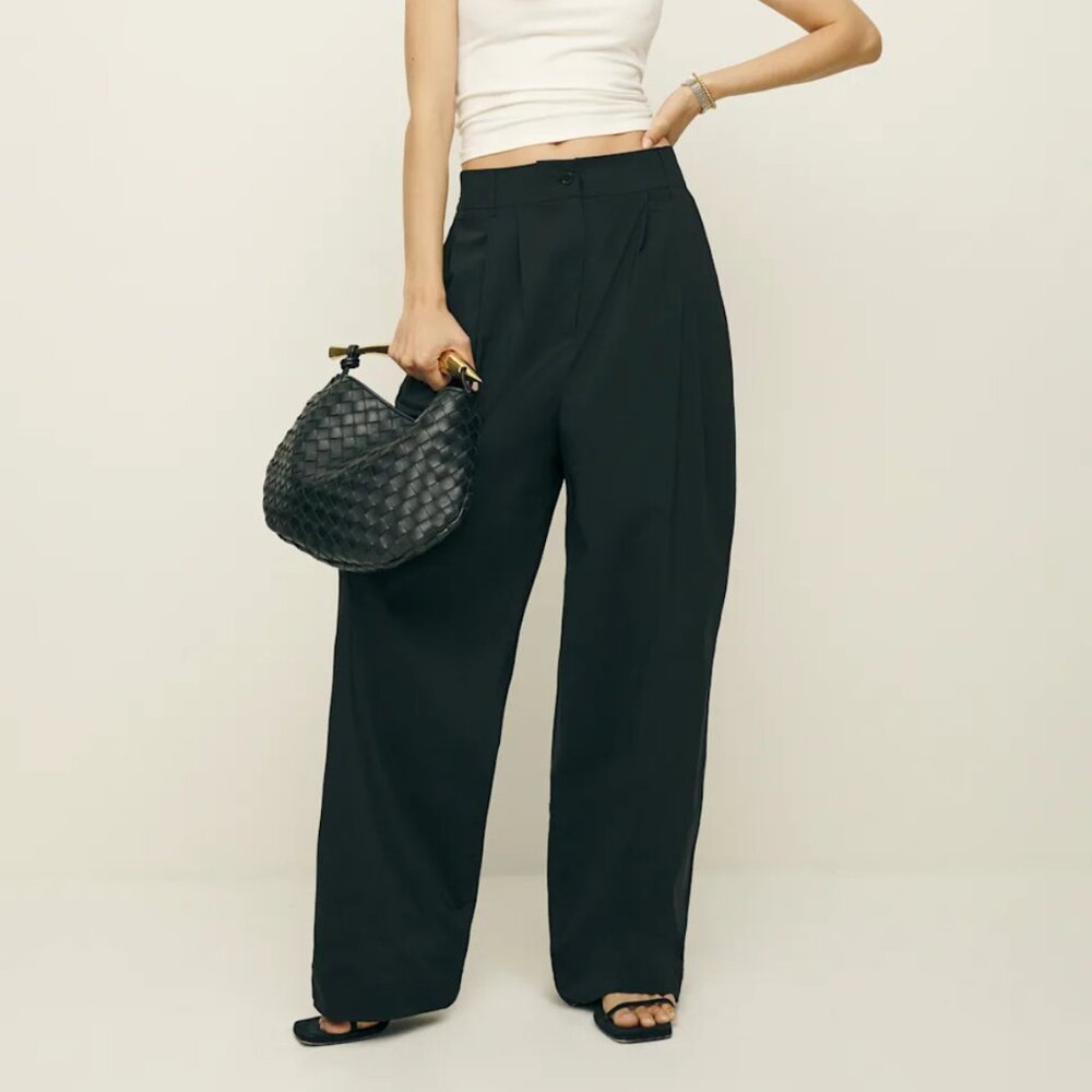 NEW Reformation Danielle Oversized High Waist Pant - Size 4 - Black